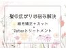 髪の広がりお悩み解決　縮毛矯正＋カット＋2ステップトリートメント￥17600