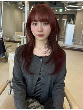 メゾンクペウ 梅田(Maison cope’u) レイヤーカット×ボルドーカラー