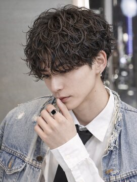 エイド 本店(aid) 波巻きスパイラルパーマ無造作マッシュショートシャドウパーマ