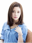 似合わせカットの大人かわいいグレージュ耳かけ小顔ミディアム☆