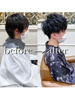 フレーム へアアンドトリートメント 天王寺北口店(FRAME)&nbsp;短髪メンズショートアップバングかき上げヘアソフトツーブロック