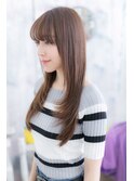 縦長Iラインフォルムで！小顔シースルーカラーロングレイヤーb