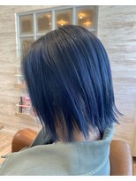 ラボヌールヘアー 宇都宮店(La Bonheur hair)&nbsp;切りっぱなしボブ×ブルー