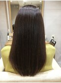 黄色みをおさえたヘアカラー