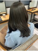 透明感ダークカラーオリーブグレージュ＊艶髪セミロング