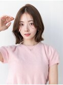 ミディアムレイヤー/切りっぱなしボブ/美髪/20代30代/丸型/卵型