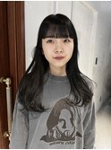 【中澤彩乃】フルバングぱっつん前髪ダークグレー透明感暗髪