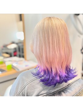 ノチ(Noci) ハイトーンカラー/裾カラー/裾紫/抜きっぱなし/ブロンド