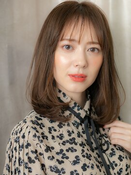 カバーヘア ブリス 川口(COVER HAIR bliss) 暖色系カラー美髪前下がりワンカールミディアムY川口30代40代