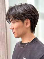 センターパートニュアンスパーマ