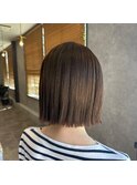 ◯明るめベージュのパツっとボブ◯