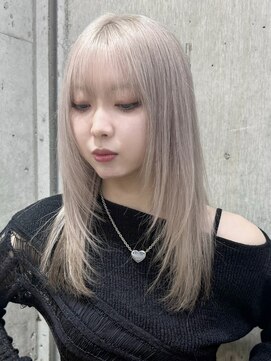 サンク 原宿 表参道(cinq) ヘーゼルベージュピンクベージュハッシュカットレイヤーボブ韓国