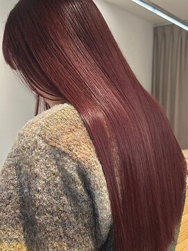 透明感テラコッタブラウン/ミディアム/髪質改善