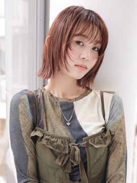 エムスラッシュ たまプラーザ(M.SLASH) シールスルー/ローズブラウン/切りっぱなし/ボブ/たまプラーザ