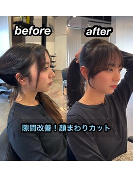 ハイフン 伊勢崎(hyphen) レイヤーカット/顔まわりカット/ミディアムレイヤー/前髪