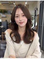 コート 青山(Cote) ロングレイヤーくびれミディ小顔似合わせブラウンカラー骨格補正