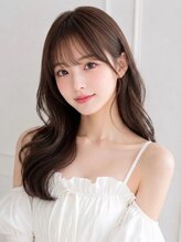 ユーフォリア 新宿店(Euphoria)&nbsp;グレージュロングヘアブリーチなしウルフパーマミディアムヘア☆
