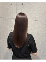 ラフ(LAF.)&nbsp;髪質改善で作る縮毛艶髪ブラウンのナチュラルストレートロング