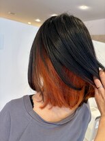アズールサン 草加西口店(azule-sun)&nbsp;インナーカラー,オレンジ,ブリーチ,デザインカラー,ボブ【草加】