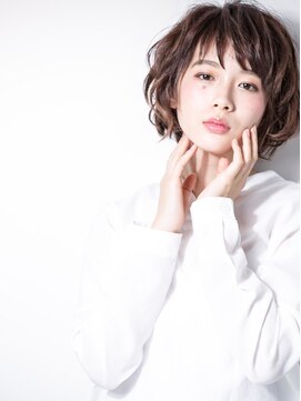 カバーヘア イヴ 戸頭店(COVER HAIR EVE) 小顔矯正立体カットくせ毛風大人ボブショートv戸頭20代30代40代