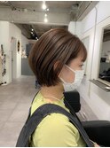 大人可愛い前下がりショート/骨格補正カット