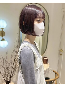 オグジュアリー 表参道(aux.) ラベンダーカラー×ミニボブ