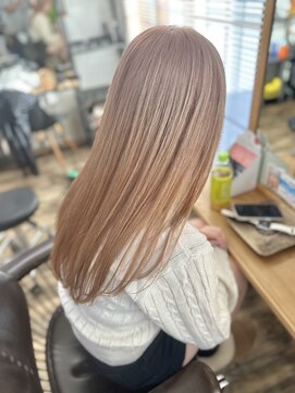 ラウラアンドロー(LAURA&RO) ミルクティーベージュケアブリーチ1回ロングレイヤーカット