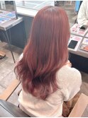 ブリーチなしダブルカラーでレッドブラウン