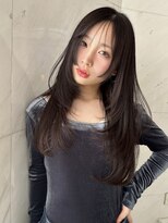 サイン 渋谷(SIGN) 韓国ヘア姫カットレイヤーカットグレージュブリーチ無し渋谷20代