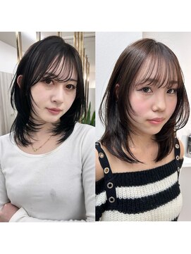 エトワール(ETOILE) ミディアムレイヤー/暗髪カラー