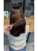 美髪シアーカラー髪質改善レイヤーカット切りっぱなしボブ