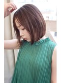 切りっぱなしボブ/酸性ストレート美髪/髪質改善/前下がりボブ
