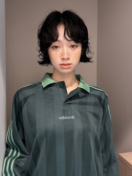 フィルムス 渋谷(FILMS) デジタルパーマレイヤーカット顔周り前髪ボブショート/渋谷