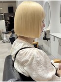 ミニボブケアブリーチハイトーンホワイトベージュブロンド艶髪