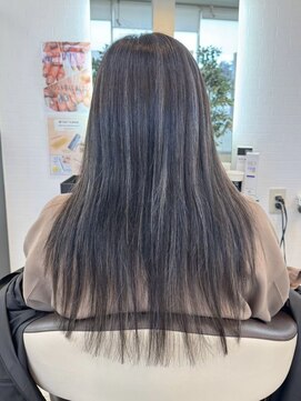 西川田ロング髪質改善トリートメントブリーチなしダブルカラー