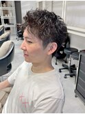 スパイラル無造作ショートパーマ メンズビジネス
