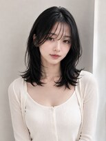 ネオリーブウリ 二子玉川店(Neolive uri)&nbsp;ミディアムヘア暗めカラーデザインカラーフェイスフレーミング