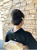 しっとり上品ツヤ髪黒留袖シニヨンスタイル 結婚式 お呼ばれ