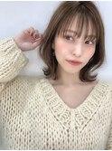 【佐藤健太郎】大人かわいい外ハネことりベージュ小顔ボブ