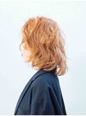 ハイトーンワンレングスミディボブ