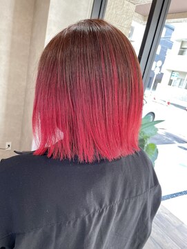 リエンス(RIENS) 【RIENS】レッドグラデーションカラーボブ×木村康二