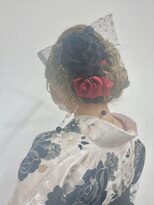 ベルクープス 天王寺店(Belle Coupes) 【BelleCoupes】卒業式ヘア ハイトーンアレンジ 黒レース バラ