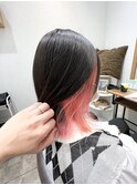 インナーカラー☆大人可愛いひし形ハンサムショートボブ前下がり