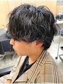 波巻きパーマツイストスパイラルパーママッシュメンズパーマ