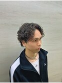 センターパートウルフ　プードル　スパイラル