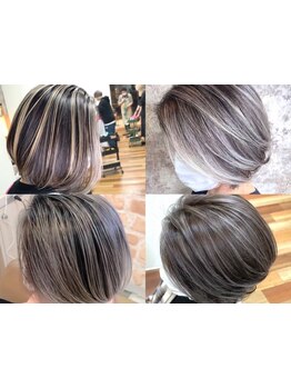 白髪ぼかし/脱白髪染めハイライト*お洒落が叶う[桜木町/ハイライト/ダブルカラー/インナーカラー/ブリーチ]