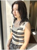 オリーブグレージュ艶カラー/上田