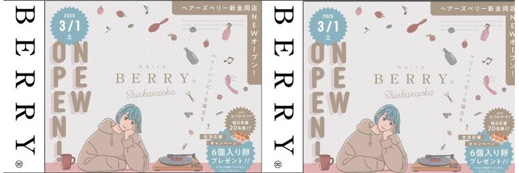 ヘアーズ ベリー 新金岡店(hairs BERRY)のサロンヘッダー