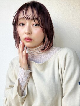 モッズヘア 越谷(mod's hair) チェリーレッドインナーカラー姫カットレイヤーp1越谷20代30代