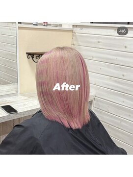 アボックス(abox) ホワイトベージュ ボーダーカラー インナーカラー